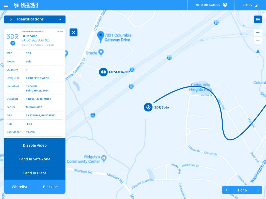 Mesmer Map with Drone Card Expanded Wireframe