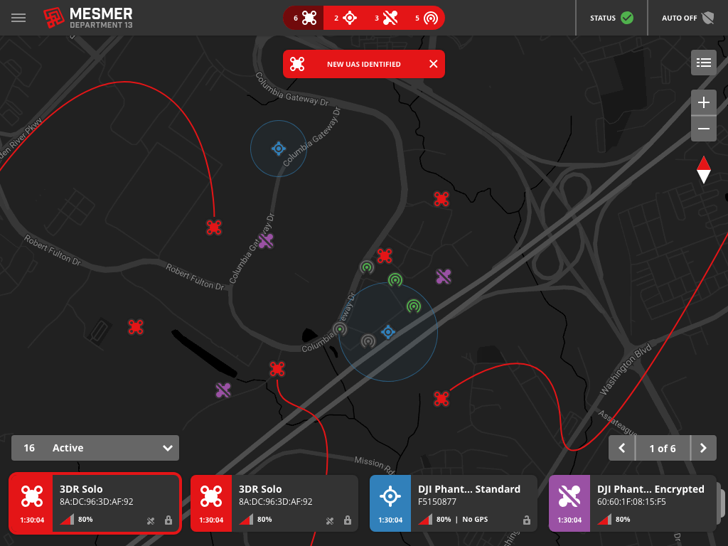 Mesmer Map with Notification Dark Mode