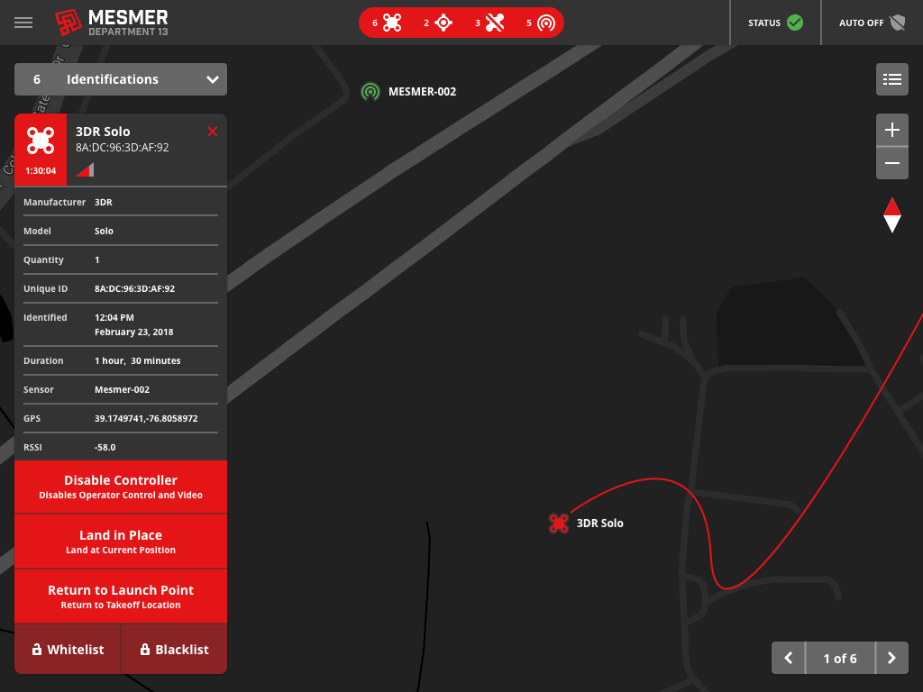 Mesmer Map with Drone Card Expanded Dark Mode